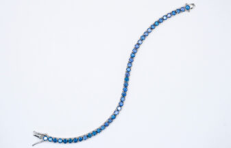 Pulsera Tennis de moissanita azul